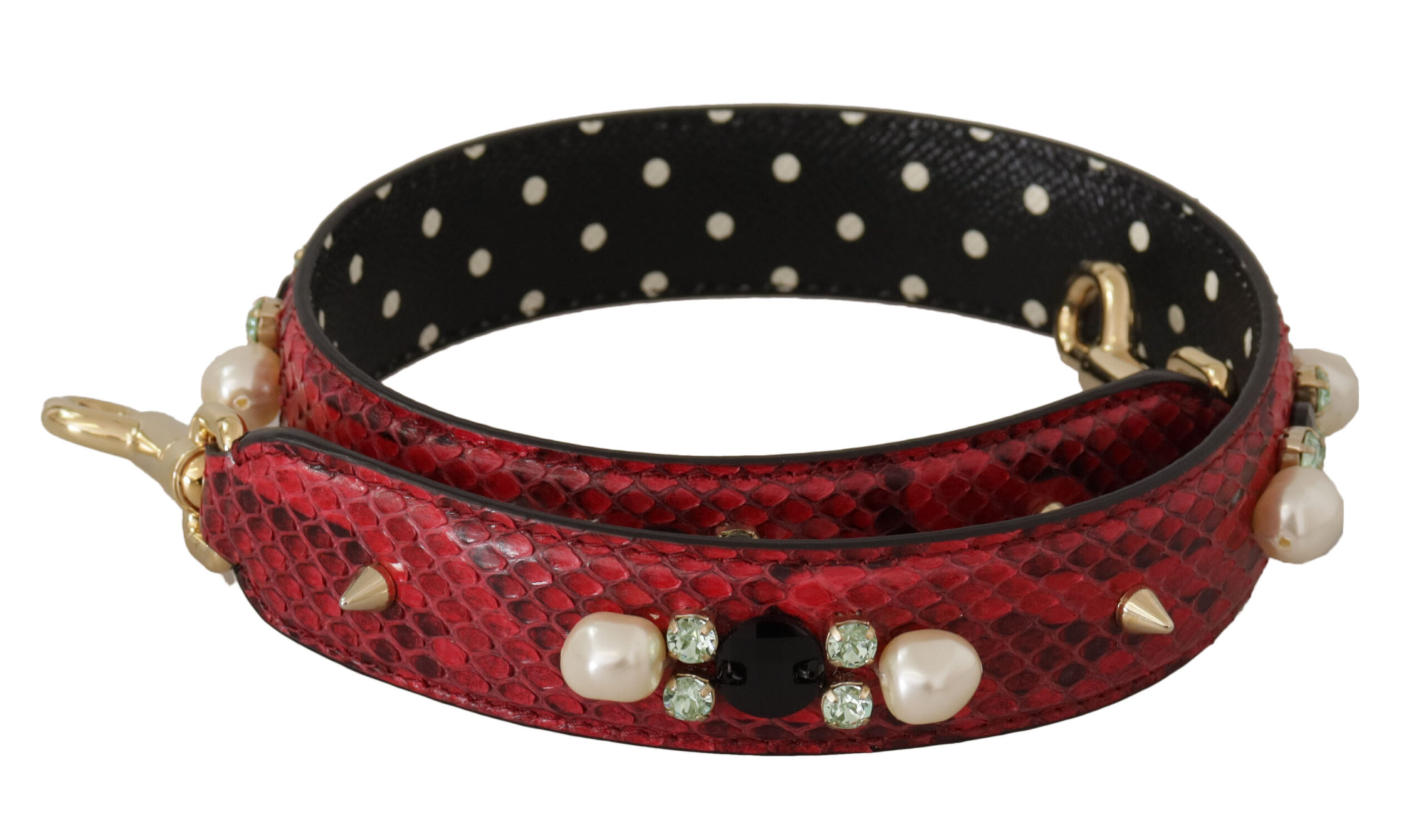 Red Dolce & Gabbana Elegant Red Python Leather Shoulder Strap