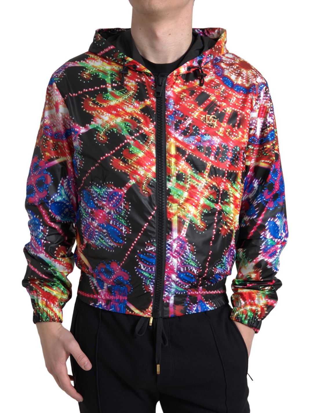 Dolce Gabbana Multicolor Full Zip Hooded Sweater IT46
