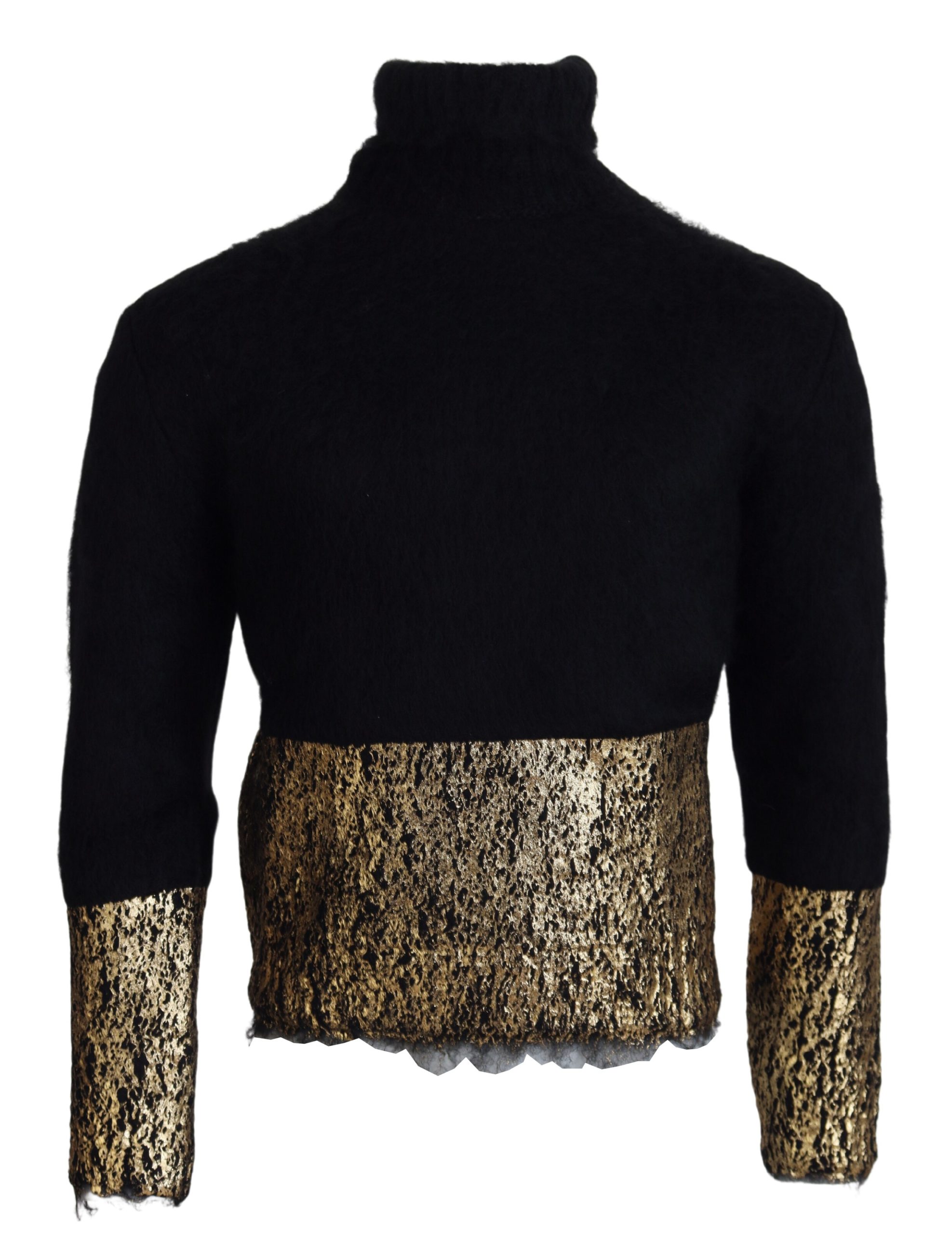 Black Dolce & Gabbana Stunning Black and Gold Crewneck Sweater XS