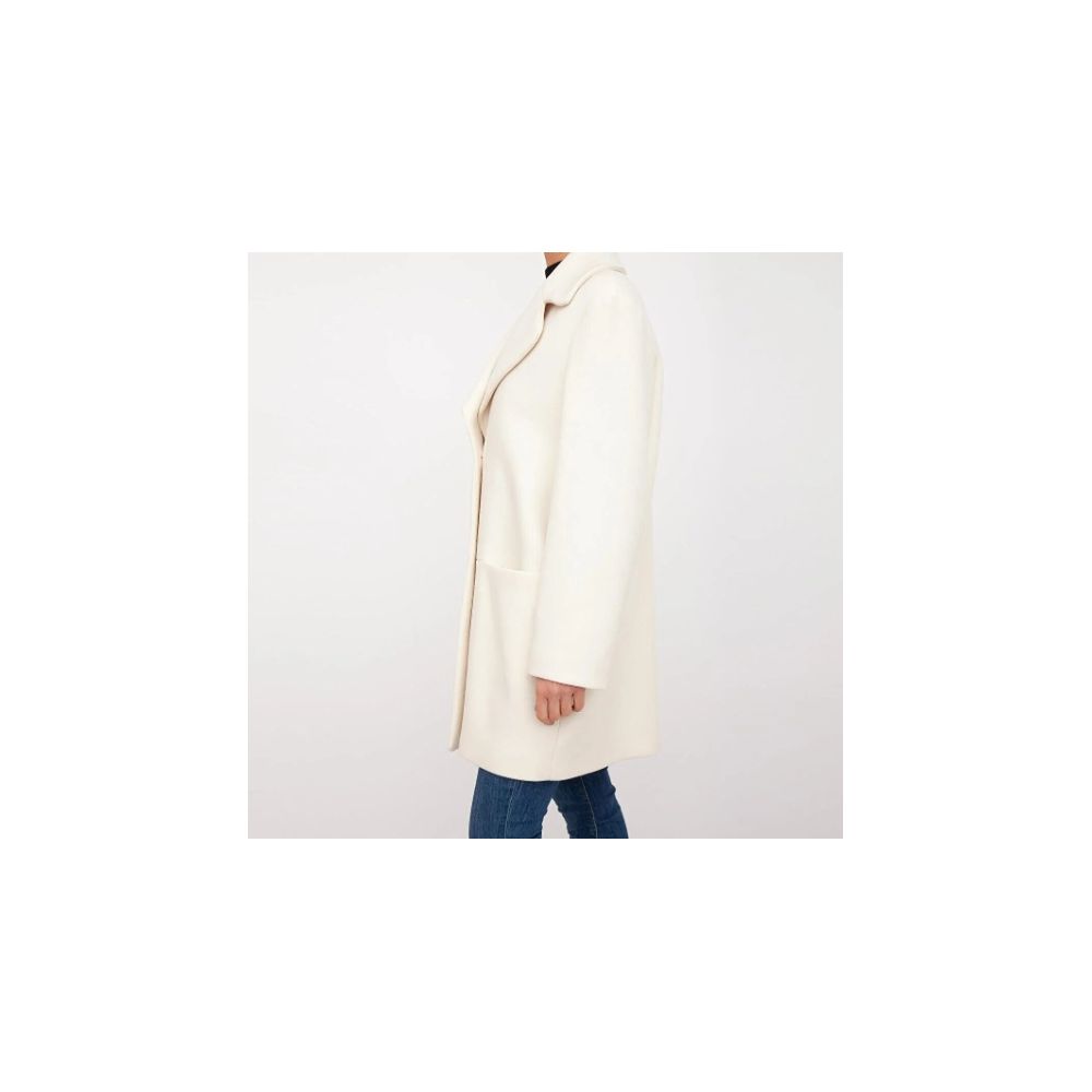 White Love Moschino Chic White Winter Elegance Long Coat IT40|S