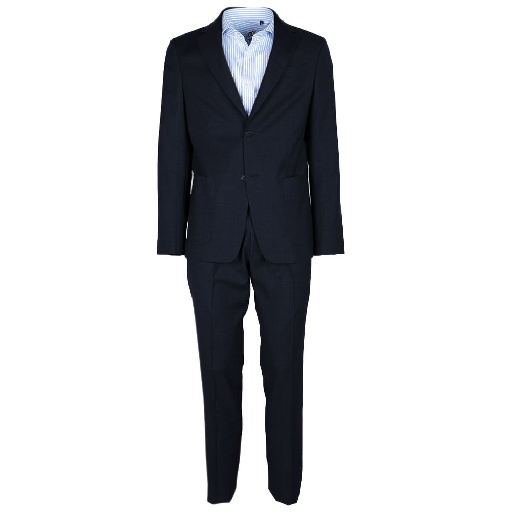 Blue Made in Italy Blue Wool Vergine Suit IT46 | S