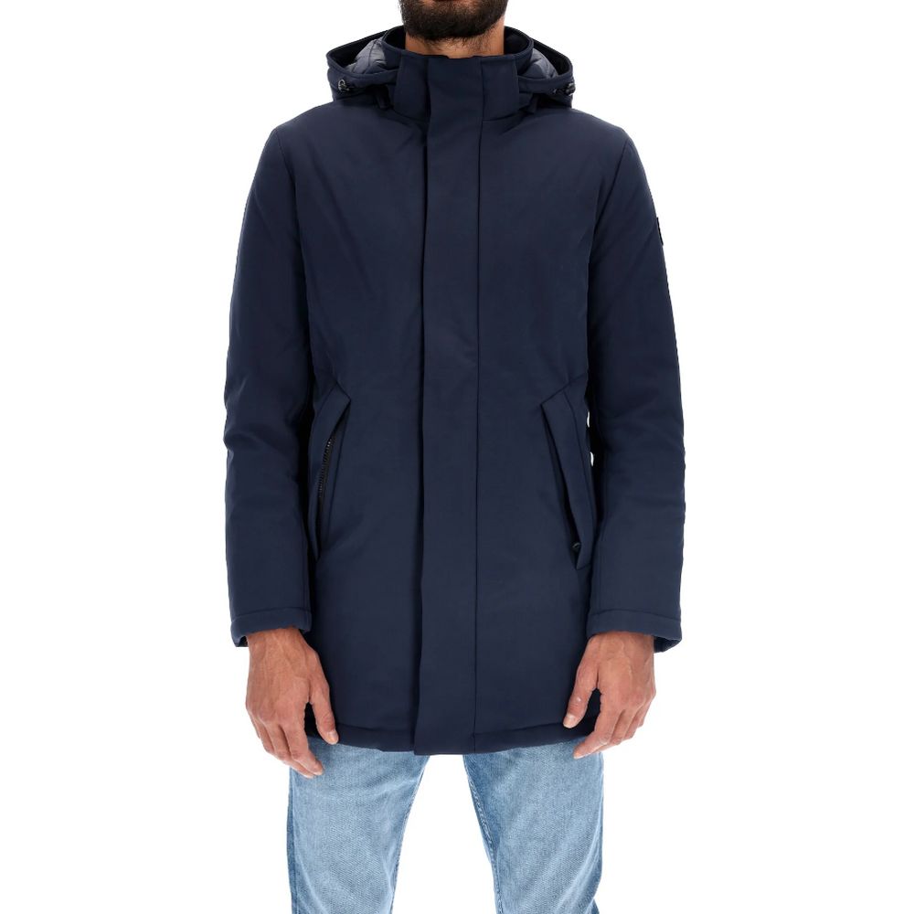 Blue Refrigiwear Chic Blue Padded Parka with Removable Hood XXL